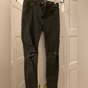 Dark green skinny jeans